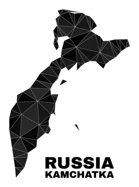 Vector Triangle Filled Kamchatka Map — 스톡 벡터