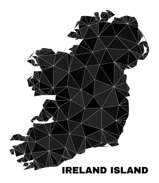 Mapa da ilha de Vector Lowpoly Irlanda — Vetor de Stock