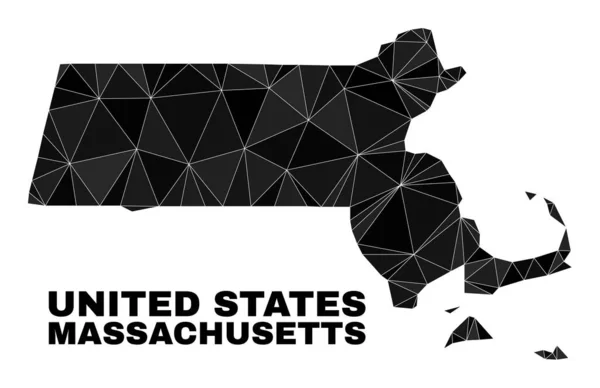 Vector Driehoek Gevuld Massachusetts State Map — Stockvector
