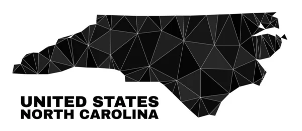 Vektor Triangel Fylld North Carolina State Map — Stock vektor