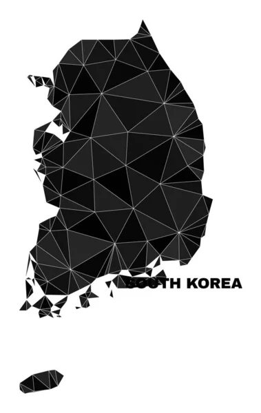 Vector Polygonal Korea Południowa Mapa — Wektor stockowy