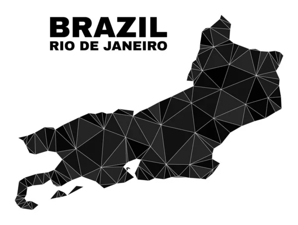 El triángulo vectorial llenó el mapa estatal de Río de Janeiro — Archivo Imágenes Vectoriales