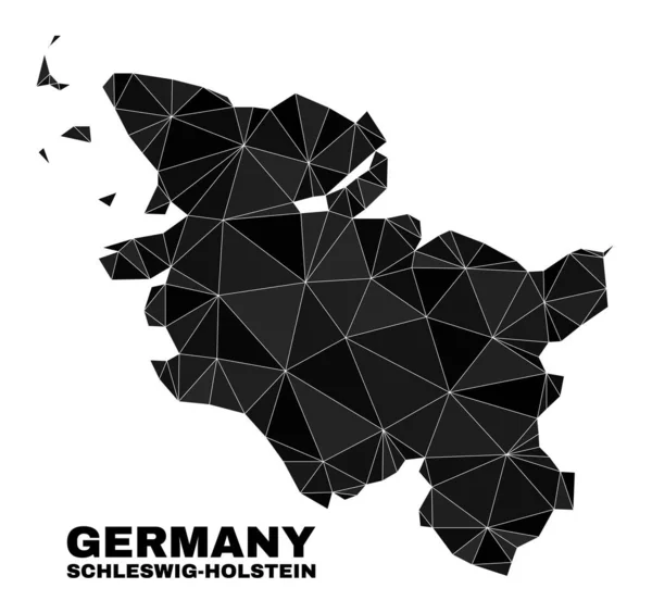 Vector Triangle Filled Schleswig-Holstein Mapa de superfície — Vetor de Stock