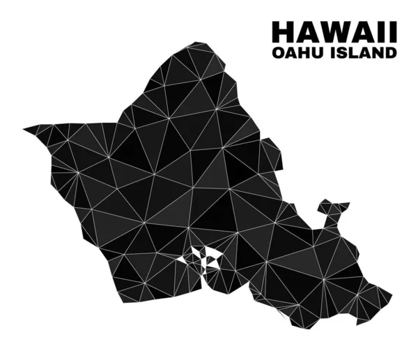 Mapa poligonal da ilha de Oahu do vetor —  Vetores de Stock