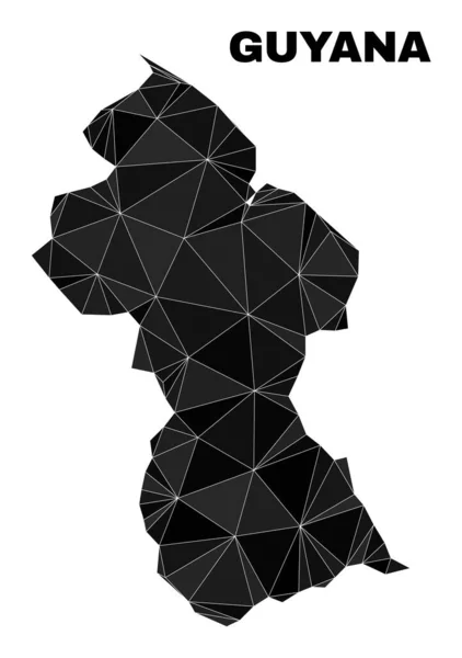 Vector triángulo lleno Guyana mapa — Vector de stock