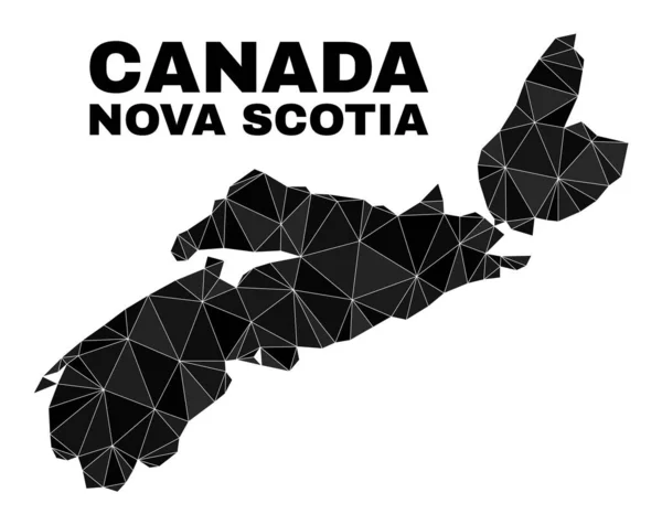 Triangolo vettoriale riempito Nuova Scozia Mappa Provincia — Vettoriale Stock
