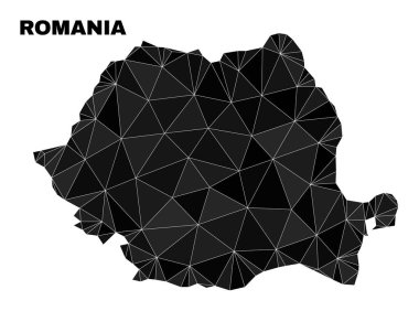 Vektör Lowpoly Romanya Haritası