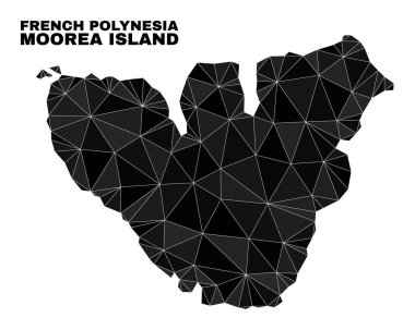 Vektör Lowpoly Moorea Adası Haritası