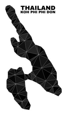 Vektör Üçgeni Doldurulmuş Koh Phi Don Haritası