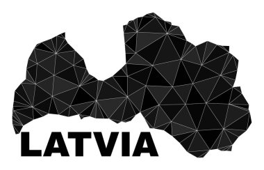 Vektör Lowpoly Letonya Haritası