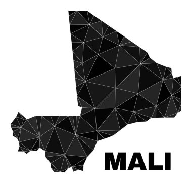 Vektör Lowpoly Mali Haritası
