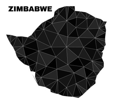 Vektör Lowpoly Zimbabwe Haritası
