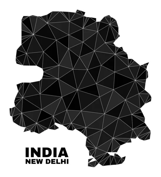 Vektor Lowpoly New Delhi Mapa města — Stockový vektor