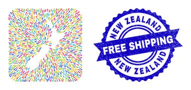Beleş Filigran Mührü ve Yeni Zelanda Haritası Oku Ters Çevrilmiş Mozaik