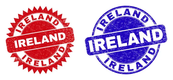 IRLANDA Ronda y Roseta marcas de agua con textura de goma — Vector de stock