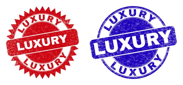 LUXURY Ronde en Rosette postzegels met Grunged Style — Stockvector