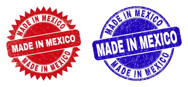 MADE IN MEXICO Selos redondos e roseta com superfície de borracha —  Vetores de Stock