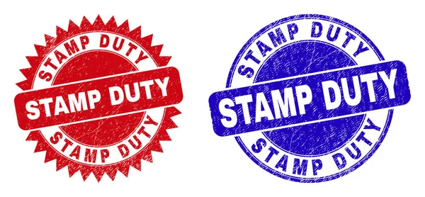 Selos de selos DUTY de carimbo redondo e Rosette com superfície cortada —  Vetores de Stock