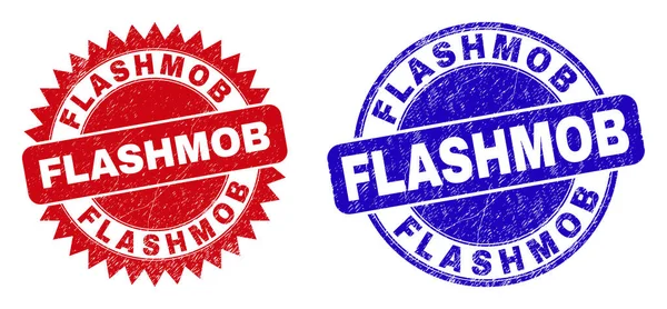 Sellos redondos y de sello de roseta FLASHMOB con superficie de goma — Vector de stock