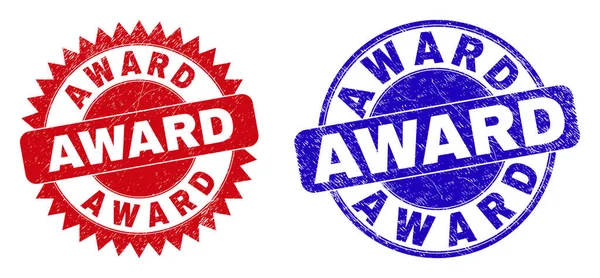 AWARD Round and Rosette Watermarks with Scratched Surface — Stock Vector