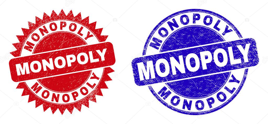 MONOPOLY Round and Rosette Watermarks with Unclean Texture
