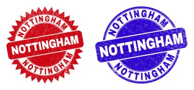 NOTTINGHAM Yuvarlak ve Rosette Damga Mührü Tehlike Dokusuyla