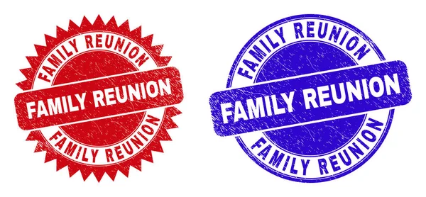 FAMILY REUNION แสตมป์รอบและโรเซ็ทที่มีพื้นผิวขัด — ภาพเวกเตอร์สต็อก