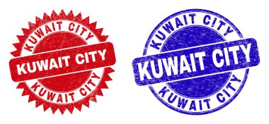 KUWAIT ŞEHRİ VE Grunge desenli Rosette Mühürleri