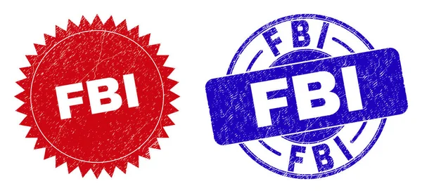 FBI arredondado e selos de roseta com estilo Grunge —  Vetores de Stock
