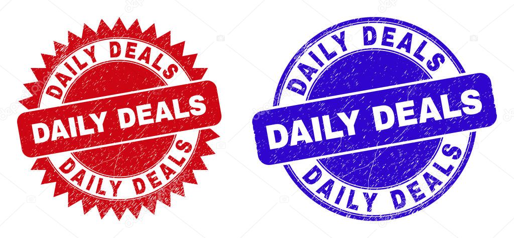 DAILY DEALS Round and Rosette Stamps with Grunged Texture