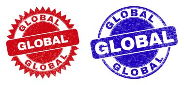 Yuvarlak GLOBAL ve Grunged Doku ile Rosette Filigranları