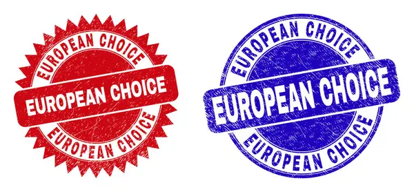 ESCOLHA EUROPEIA Selos redondos e rosáceos com estilo impuro — Vetor de Stock