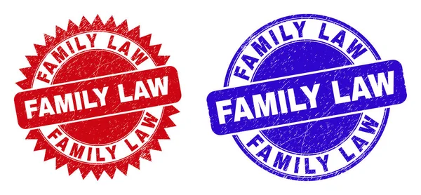 FAMILY LAW รอบและโรเซ็ทสแตมป์ซีลที่มีสไตล์ขีดข่วน — ภาพเวกเตอร์สต็อก