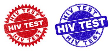 HIV Test Yuvarlak ve Rosette Mühür Mühürleri Kirli Biçimli