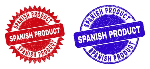 SPANISH PRODUCT Round and Rosette Stamp Seals with Corroded Style — 스톡 벡터