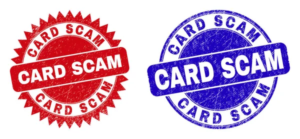 CARD SCAM zaoblené a růžové známky s korodovaným stylem — Stockový vektor