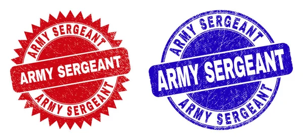 ARMY SERGEANT Rund och Rosett vattenstämplar med gummiyta — Stock vektor