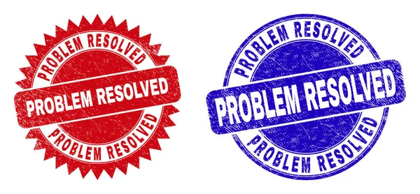 PROBLEM RESOLVED Yuvarlak ve Aşınmış Biçimli Rosette Damgaları — Stok Vektör