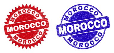 MOROCCO Yuvarlak ve Kirli Biçimli Rosette Damgaları