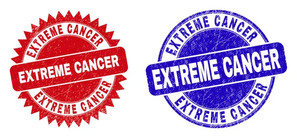 EXTREME Putaran CANCER dan Rosette Watermark dengan Tekstur Rusak - Stok Vektor