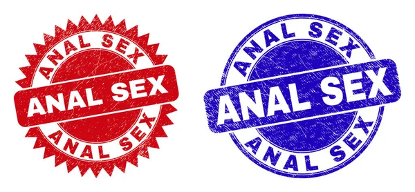 ANAL SEX Round and Rosette Stamp Seals with Rubber Surface — 스톡 벡터