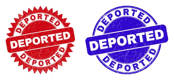 DEPORTED Rounded and Rosette Watermarks with Scratched Surface — Stock Vector