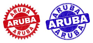 ARUBA Yuvarlak ve Rosette Damga Mührü Aşınmış Doku