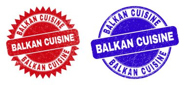 BALKAN CUISINE Yuvarlak ve Rosette Mühürlü Grunged Surface