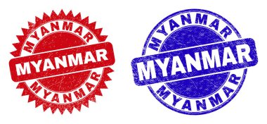 MYANMAR Yuvarlak ve Rosette Tehlike Biçimli Mühür