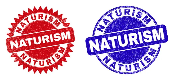 NATURISM Round ve Rosette mühürlü Grunted doku — Stok Vektör