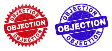 OBJECTION Yuvarlak ve Rosette Damga Mührü Grunged Style