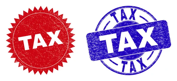 Zaoblené a růžové známky TAX s nečistou texturou — Stockový vektor