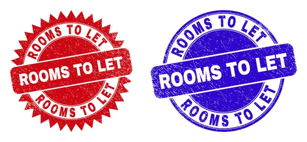 ROOMS TO LET ronde en rozet stempel zeehonden met grunge textuur — Stockvector