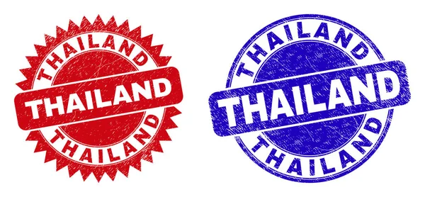 THAILAND Round och Rosette Watermarks med korroderad stil — Stock vektor